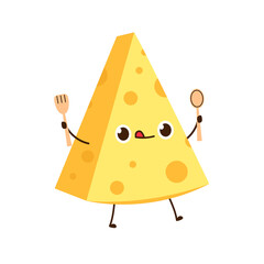 Cheese character design. Cheese on white background. symbol. mascot.
