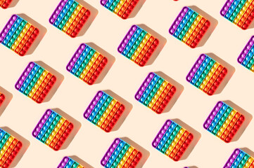 Pattern Rainbow Pop It Bubble Sensory Fidget Toys