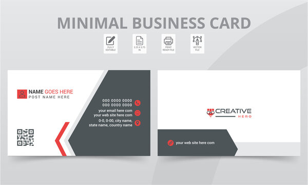 Creative modern business card template designs for company branding name card. Luxury double-sided flat and minimal business cards and personal visiting card print templates trendy vector.