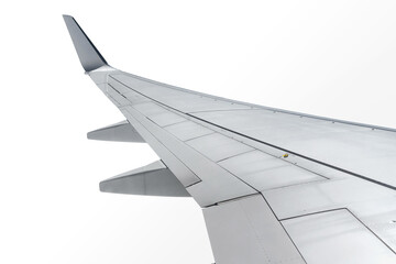 Airplane wing on white background
