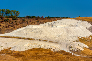 Excavations in chalky quarry, Voronezh Region, Russia