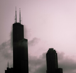 Chicago Skyline in the Clouds
