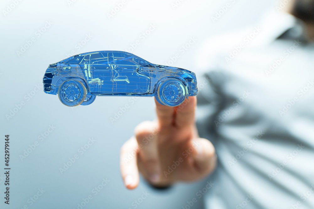 Poster iot smart automotive driverless car with artificial