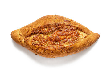 Corn bread with cheese on a white background