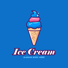 Ice cream logo template design