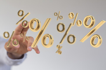 Fototapeta premium percent sign percentage icon interest rate.