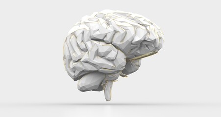 Artificial intelligence. Technology web background. Virtual concept brain 3d