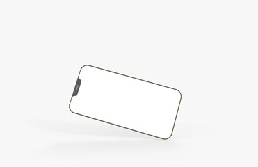 Realistic isometric black frameless smartphone mockup perspective 3d.