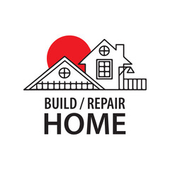 vector logo of a house construction company