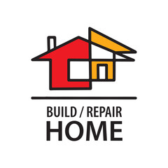 vector logo of a house construction company