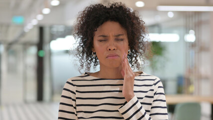 Portrait of Sick African Woman having Toothache, Cavity