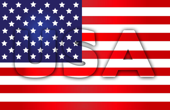 Graphic image of the USA Flag with text USA embedded into image