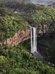 Vista aérea da Cascata do Caracol em Canela Rio Grande do Sul. Na Serra gaúcha Brasil