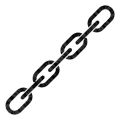 Low-poly chain constructed with scattered filled triangles. Triangle chain polygonal 2d illustration. Chain icon is filled with triangles. Flat geometric 2d modeling abstraction based on chain icon.