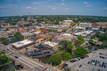 Fototapeta na wymiar Aerial View of the Chicago Suburb of Naperville, Illinois