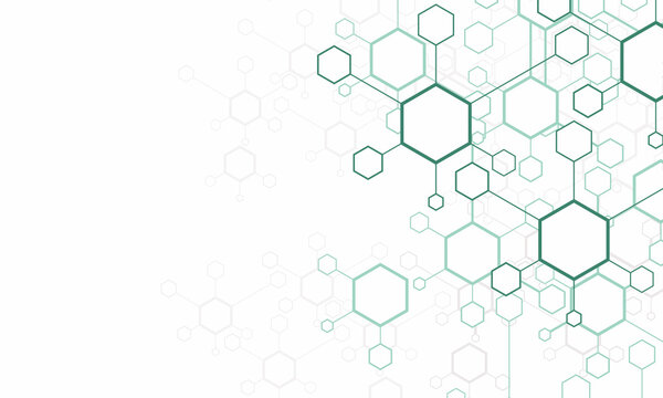 white background with molecular lattice pattern