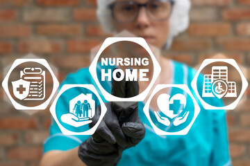 Concept of nursing home. Elderly medical long term care.
