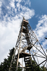 Fototapeta na wymiar Historic Mount Sterling Fire Tower in the Great Smoky Mountains National Park in North Carolina