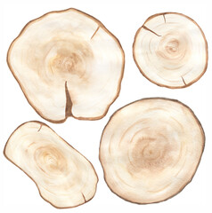 Watercolor Wood Slices Clipart, Rustic Wood board frame clip art, wooden heart, Vintage wreath, wedding invitation, baby shower, logo design