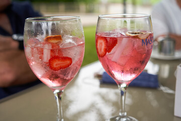 two glasses of red wine