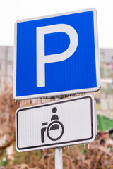 Parking for disabled persons sign