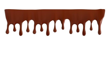 Hight realistic chocolate falling drops. Vector illustration isolated on white background. Сan easily be used for different backgrounds. EPS10.	