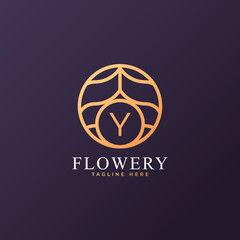 Flower Initial Letter Y Logo Design Template Element. Eps10 Vector