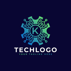 Technology Initial Letter K Logo Design Template Element.