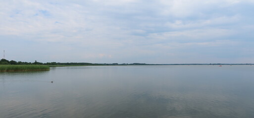 Dabki, Poland. Lake Bukowo connected with Baltic Sea with Rat Canal. Lake is located in West Pomeranian Voivodeship, Poland