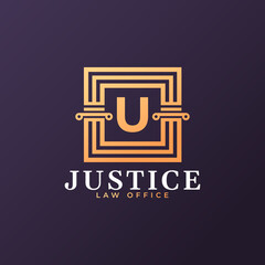 Law Firm Letter U Logo Design Template Element