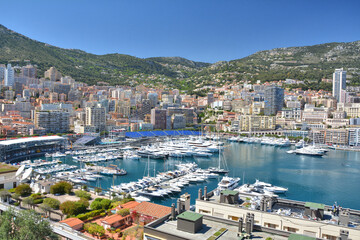 Fototapeta na wymiar Monaco view of Port Hercules