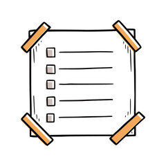 Bullet journal hand drawn note element. Doodle sketch scribble style. Paper note vector illustration for diary decoration.