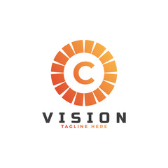 vision Initial Letter C Logo Design Template Element