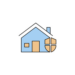 Home security lock icon vector