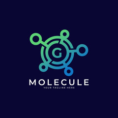 Fototapeta premium Medical Logo. Initial Letter G Molecule Logo Design Template Element.