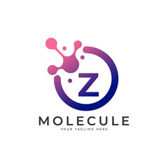 Medical Logo. Initial Letter Z Molecule Logo Design Template Element.