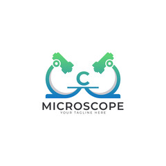Fototapeta premium Laboratory Logo. Initial Letter C Microscope Logo Design Template Element.