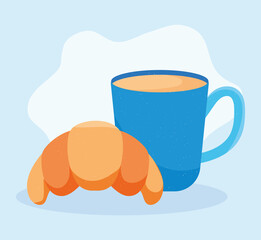 croissant and coffee mug