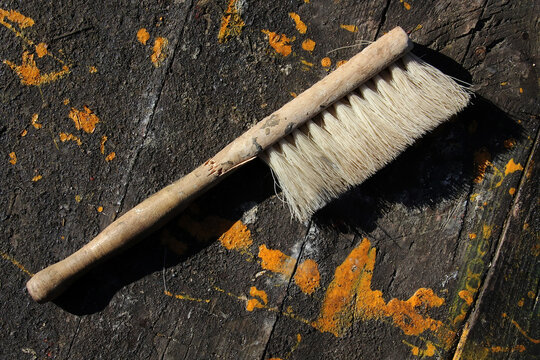 brush on a wooden background