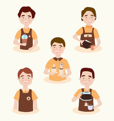 baristas men set
