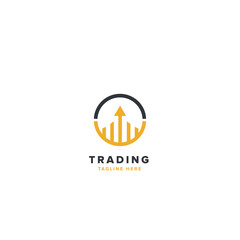 trading logo, finance and business logo, with arrow logo design template