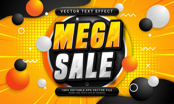 Mega Sale Editable Text Style Effect Themed Sales Promotion