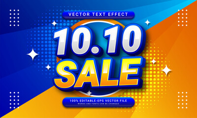 10.10 sale editable text style effect themed october sales promotion