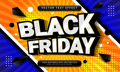 Black friday editable text style effect themed sales promotion