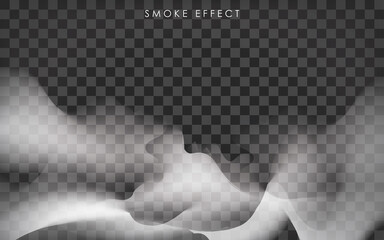 White Fog, Steam, Mist or Smoke on Dark Background. Vector illustration