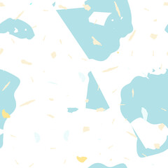 Terrazzo seamless pattern. Blue classic flooring