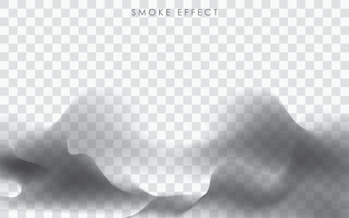 Black Fog, Steam, Mist or Smoke on Light Background. Vector illustration