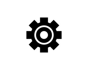 gear Icon vector. Simple flat symbol. Perfect Black pictogram illustration on white background.