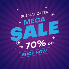 sale banner special offer with purple background