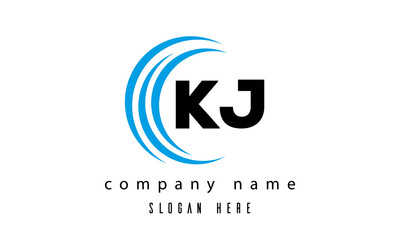 technology KJ latter logo vector